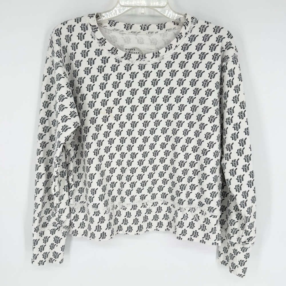 Frank & Eileen Tee Lab Hi Digital Print Sweatshirt Crew Neck White Size M Preppy - Picture 4 of 12